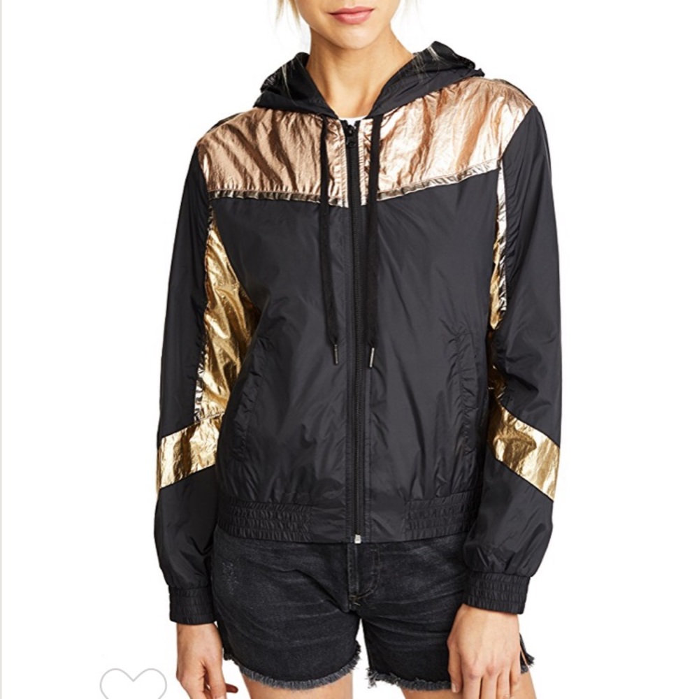 NWT Pam & Gela nylon zip hoodie jacket size P/xs